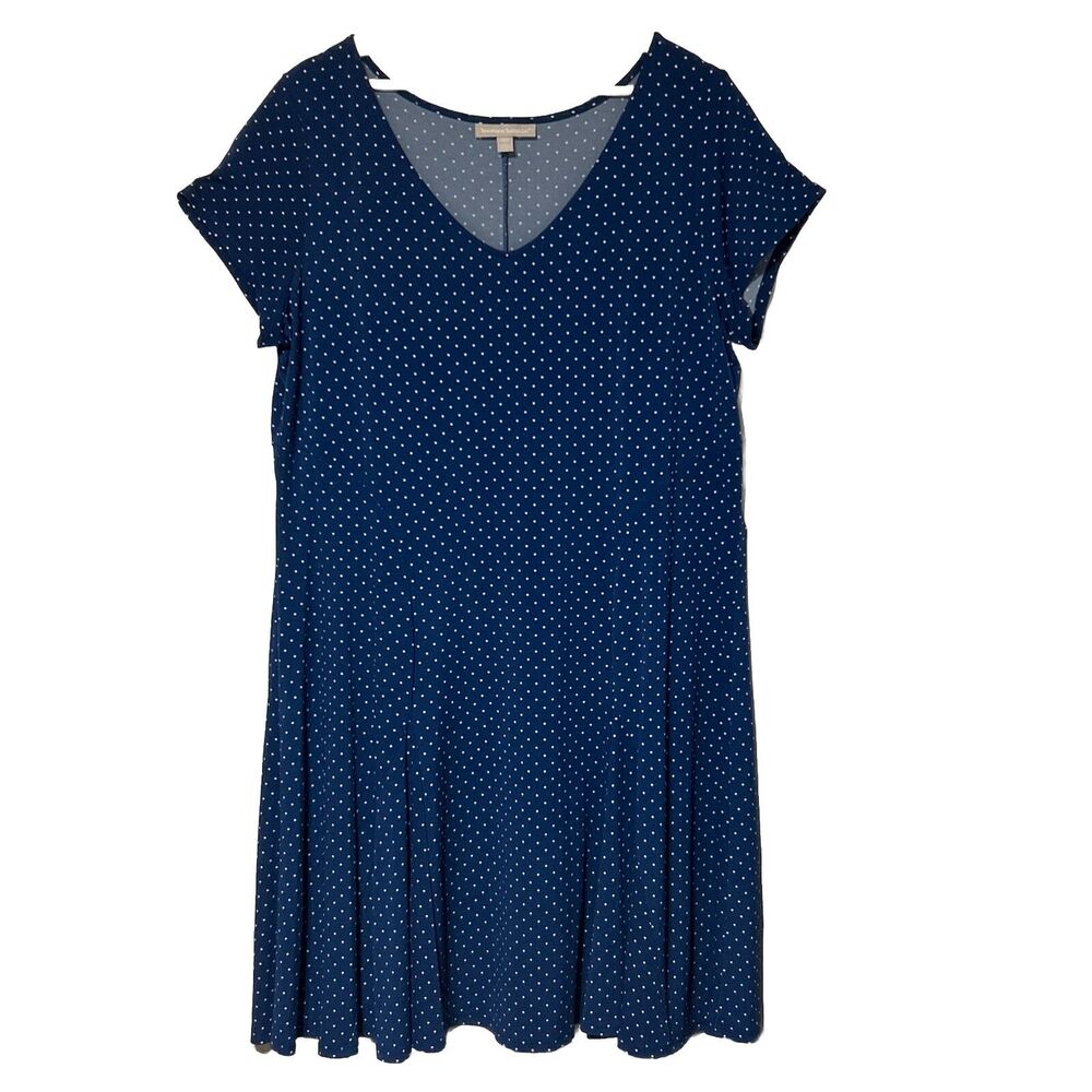 Woman Within Blue/White Polka Dot Womens Dress 18/20 Large